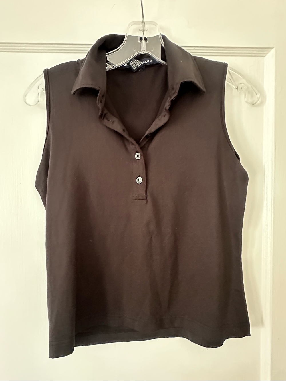 Club Monaco Sleeveless Collared Top in black Size 8